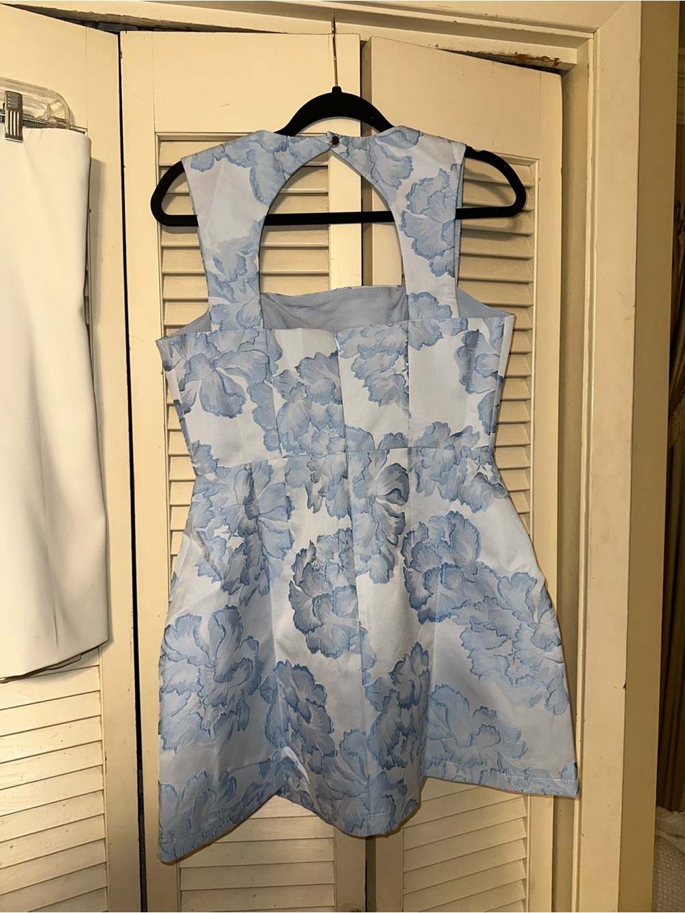 Showpo Powder Blue Floral Square-Neck Mini Dress - Picture 3 of 5